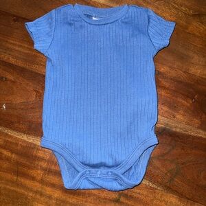 Petit Lem Sky Blue Ribbed Bodysuit